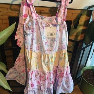 Loveshack fancy cropped multi ruffle dress